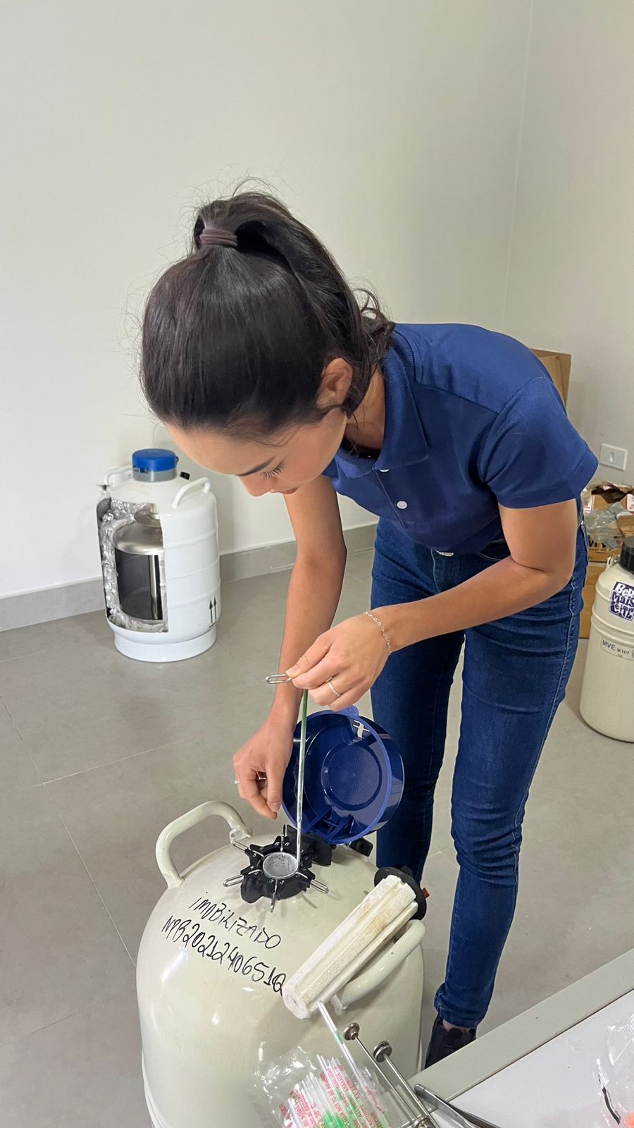Prática de inseminação em animal vivo com acompanhamento do instrutor